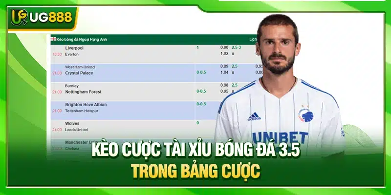 Kèo Cược Tài Xỉu Bóng Đá UG888 Và Cách Đọc Chuẩn Từ Chuyên Gia 3 Kèo cược tài xỉu bóng đá 3.5 trong bảng cược